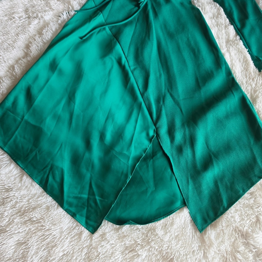 Cushnie For Target Emerald Green Wrap Dress Long-Sleeve - US 6 - Picture 4 of 13